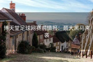 博天堂足球网赛前情报：最大黑马来袭