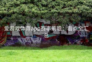 爱游戏体育app赛事前瞻：看点全汇总