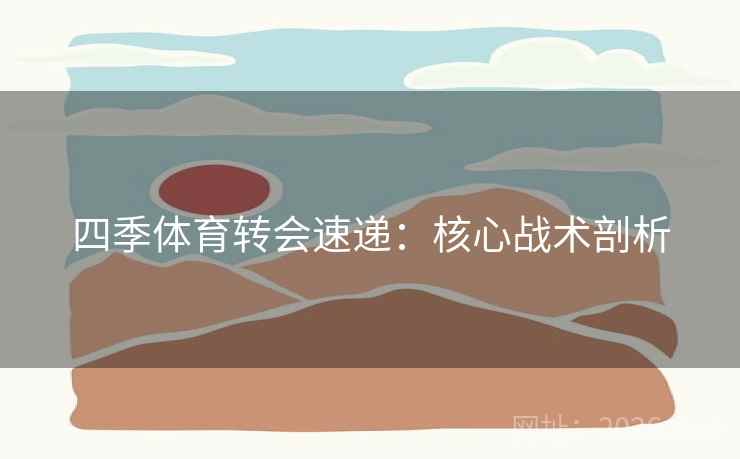 四季体育转会速递：核心战术剖析